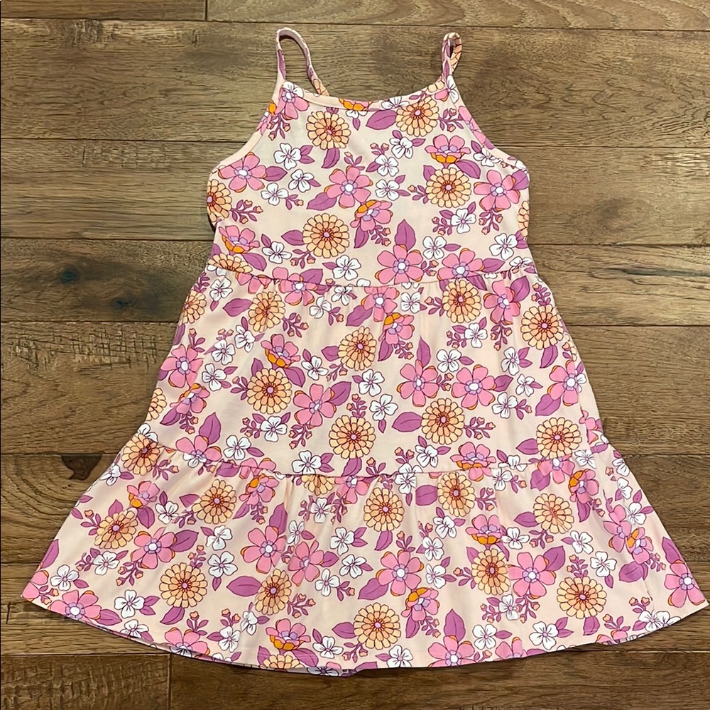 Cat & Jack Girls Floral Dress - Sleeveless Cross-Back Dress - Size M (8)